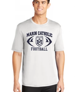 Sporttek Marin Catholic Football White Workout T-Shirt