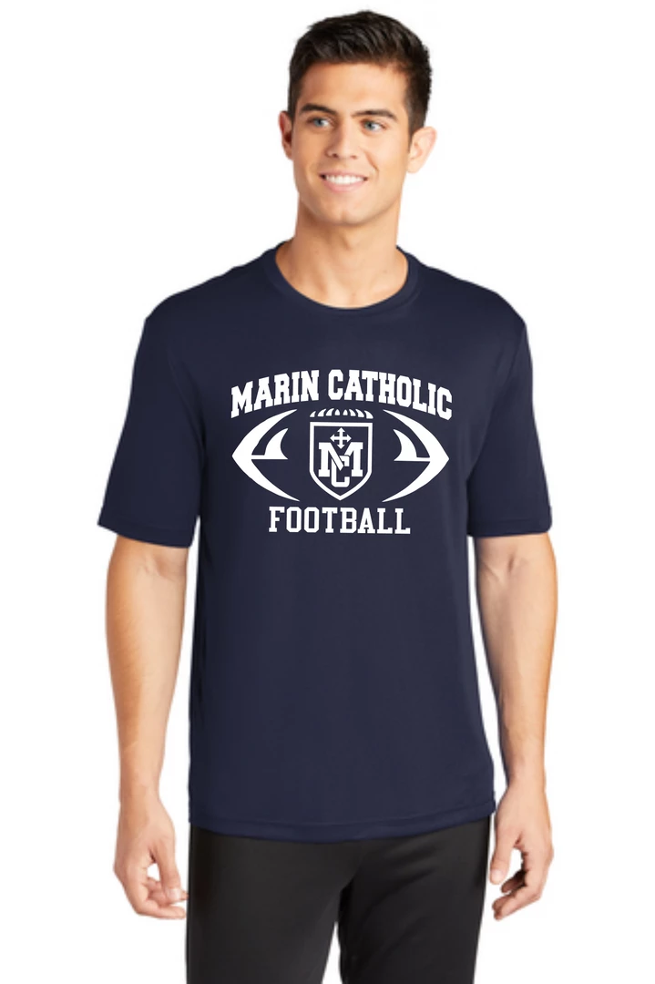 Sporttek Marin Catholic Football Navy Workout T-Shirt 3 Sporttek Marin Catholic Football Navy Workout T-Shirt