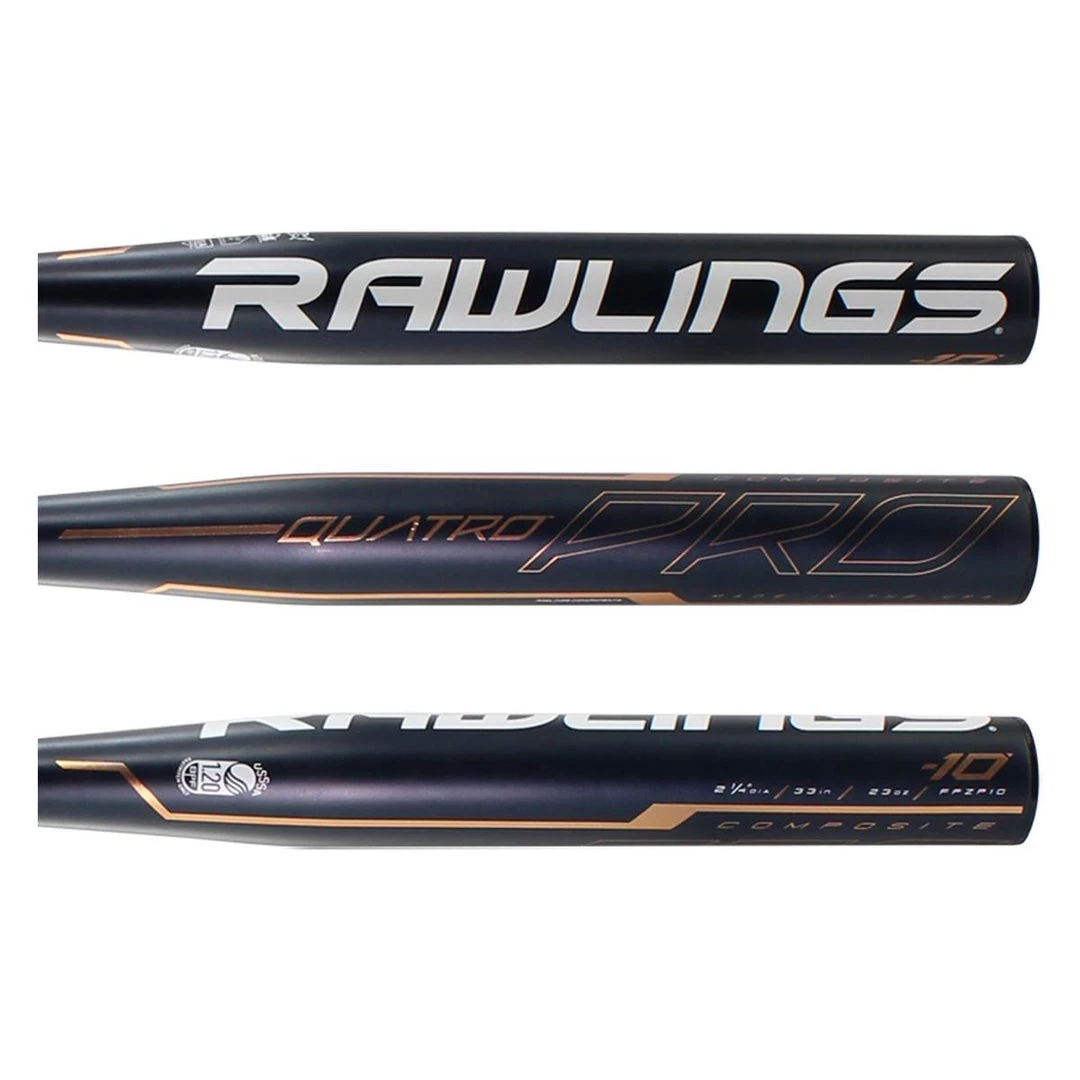 Rawlings QUATRO PRO COLLEGE/HIGH SCHOOL SOFTBALL BAT (-10) 4 Rawlings QUATRO PRO COLLEGE/HIGH SCHOOL SOFTBALL BAT (-10)